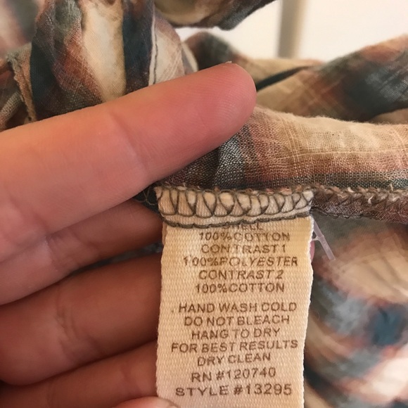 🚌 Mystee | plaid high low tye front blouse M - Picture 4 of 5